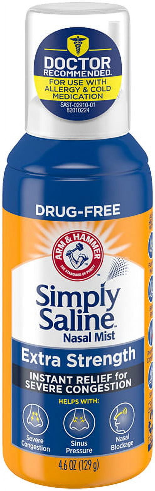 ARM & HAMMER Simply Saline Extra Strength Nasal Mist 4.6oz- Instant Relief for SEVERE Congestion- One 4.6oz Bottle