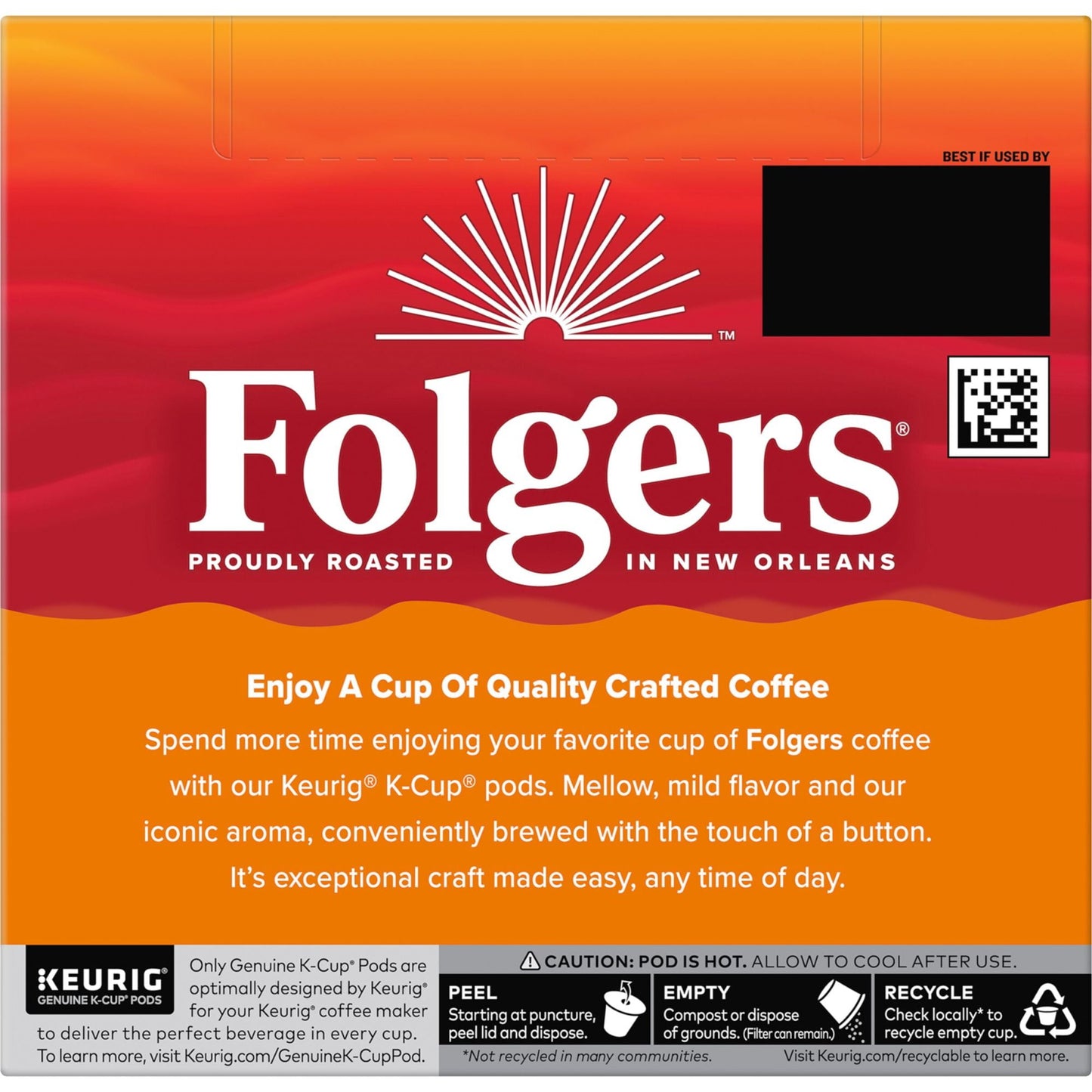 Folgers Breakfast Blend, Mild Roast Coffee, Keurig K-Cup Pods, 48 Count Box