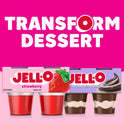 Jell-O Original Strawberry Jello Cups Gelatin Snack, 4 Ct Cups