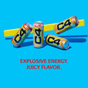 C4 Energy Drink + Strawberry Starburst + Zero Sugar + Explosive Energy Juicy Flavor + 16oz Single Can