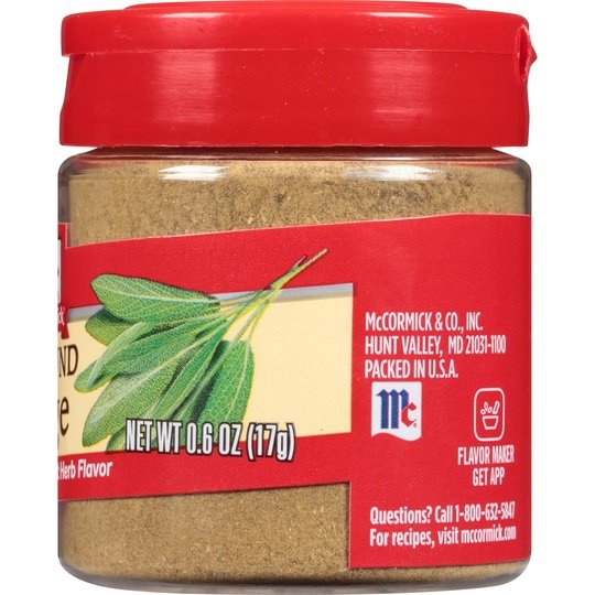 McCormick Sage - Ground, 0.6 oz Mixed Spices & Seasonings