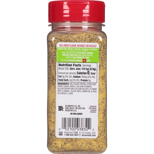 McCormick Perfect Pinch Lemon & Pepper Seasoning, 11.37 oz Mixed Spices & Seasonings