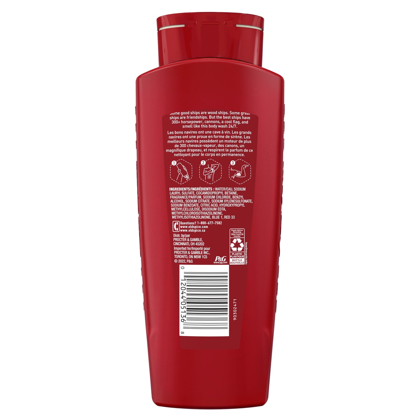 Old Spice Red Collection Body Wash for Men, Captain Scent, 24 fl oz