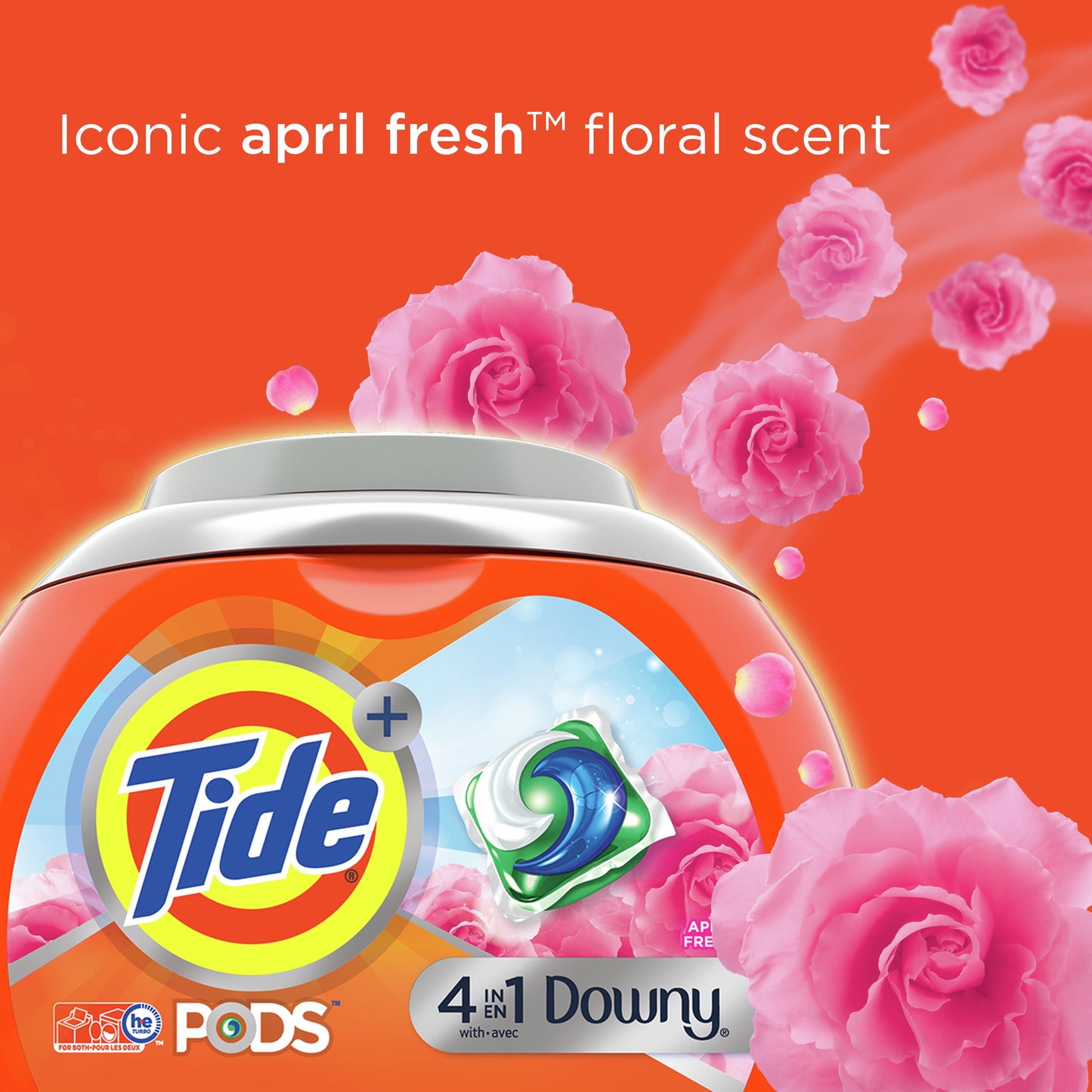 Tide Pods Laundry Detergent Soap Packs with Downy, April Fresh, 85 Ct