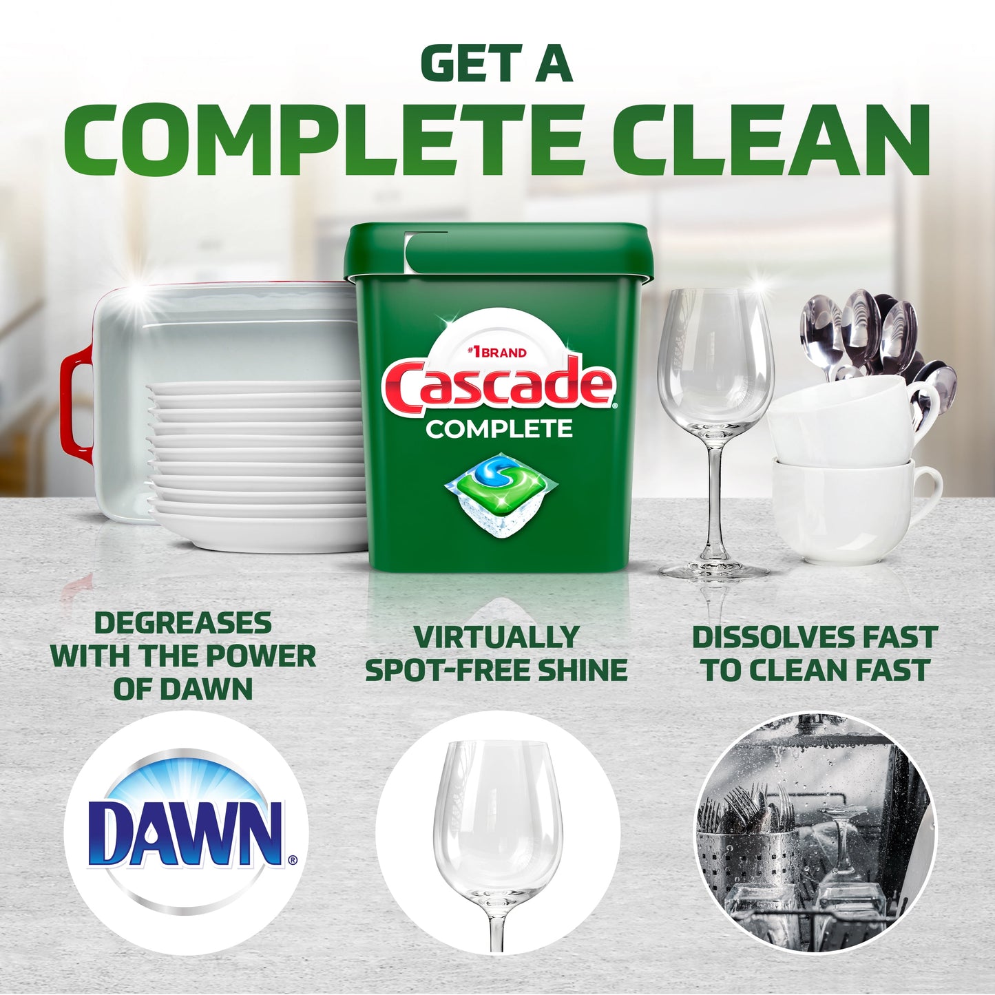 Cascade Complete ActionPacs, Dishwasher Detergent Pods, Fresh, 27 Count