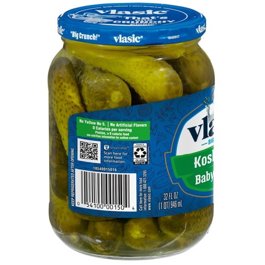 Vlasic Kosher Dill Pickles, Dill Baby Whole Pickles, 32 Oz Jar