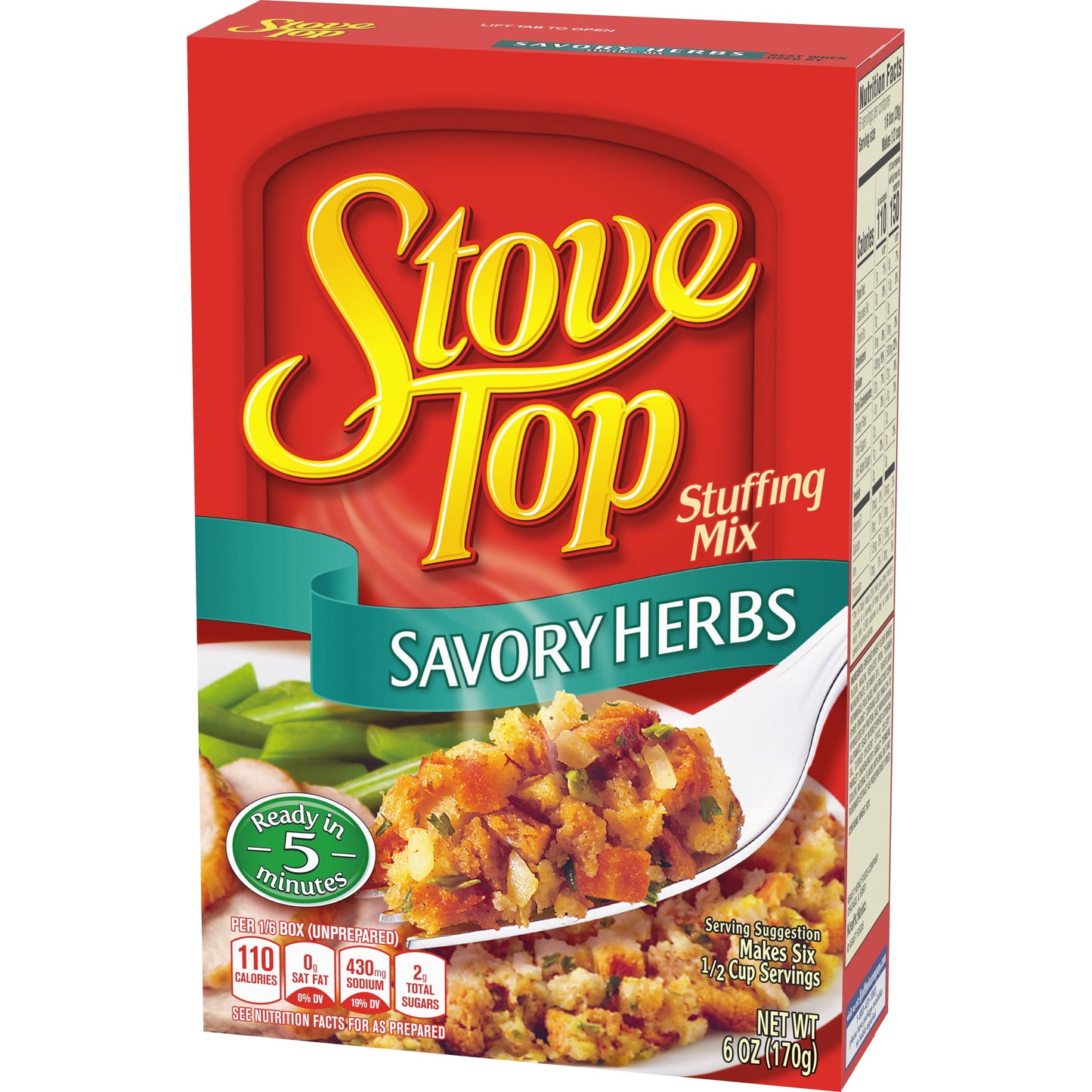 Stove Top Savory Herbs Stuffing Mix Side Dish, 6 oz Box