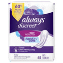 Always Discreet Incontinence Pads, Extra Heavy Absorbency, Long Length, 45 CT