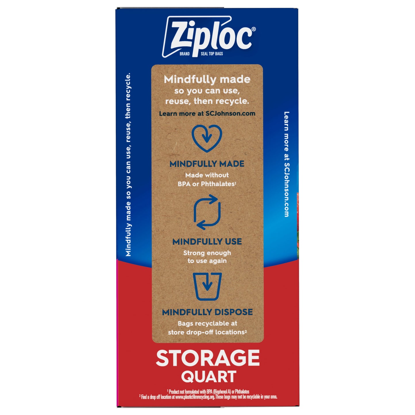 Ziploc® Brand Storage Bags with New Stay Open Design, Quart, 75 Count, Patented Stand-up Bottom, Easy to Fill Food Storage Bags, Unloc a Free Set of Hands in the Kitchen, Microwave Safe, BPA Free