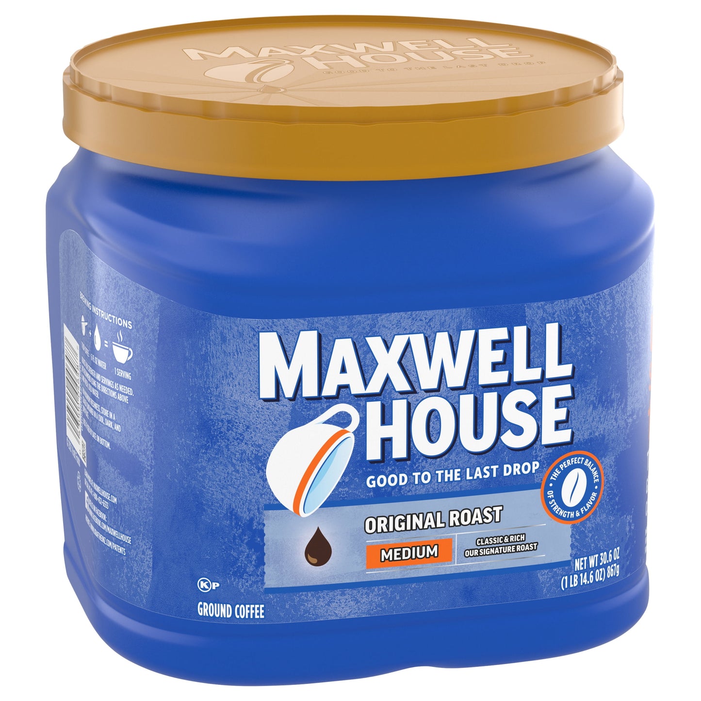 Maxwell House Original Roast Ground Coffee, 30.6 oz. Canister