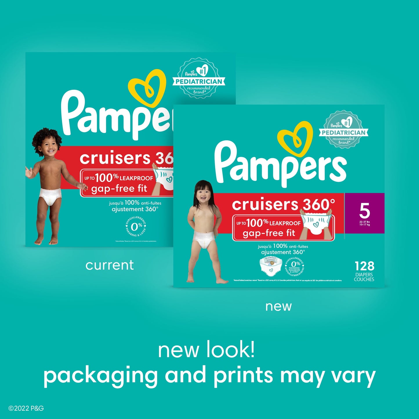 Pampers Cruisers 360 Diapers Size 7, 44 Count