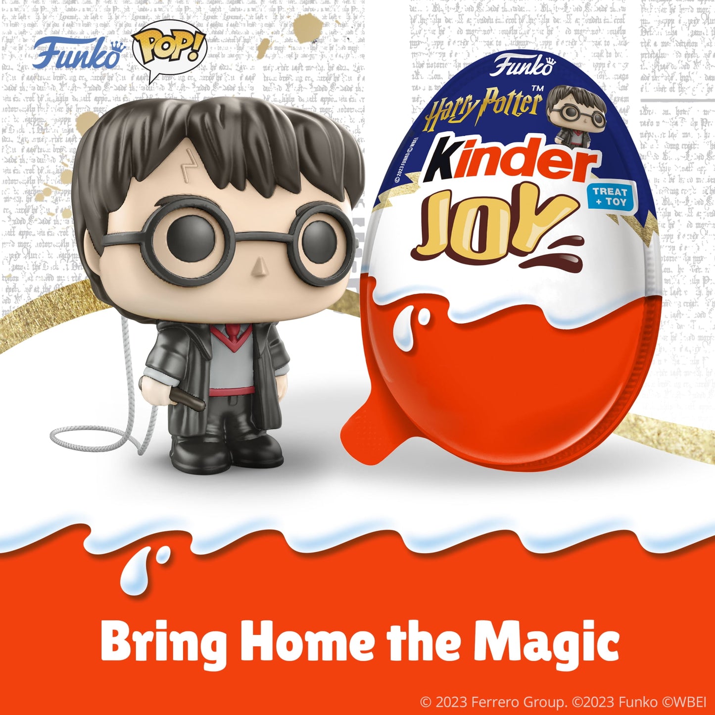 Kinder Joy Eggs, Harry Potter Funko Collection, Sweet Cream and Chocolatey Wafers, 1 Egg