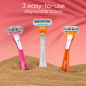 Venus Miami Sunset Smooth Sensitive, Disposable Women's Razors, 3 Ct