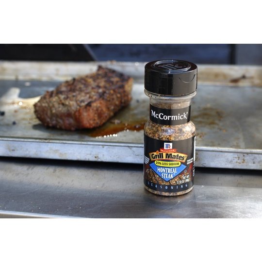 McCormick Grill Mates 25% Less Sodium Montreal Steak Seasoning, 3.18 oz Mixed Spices & Seasonings