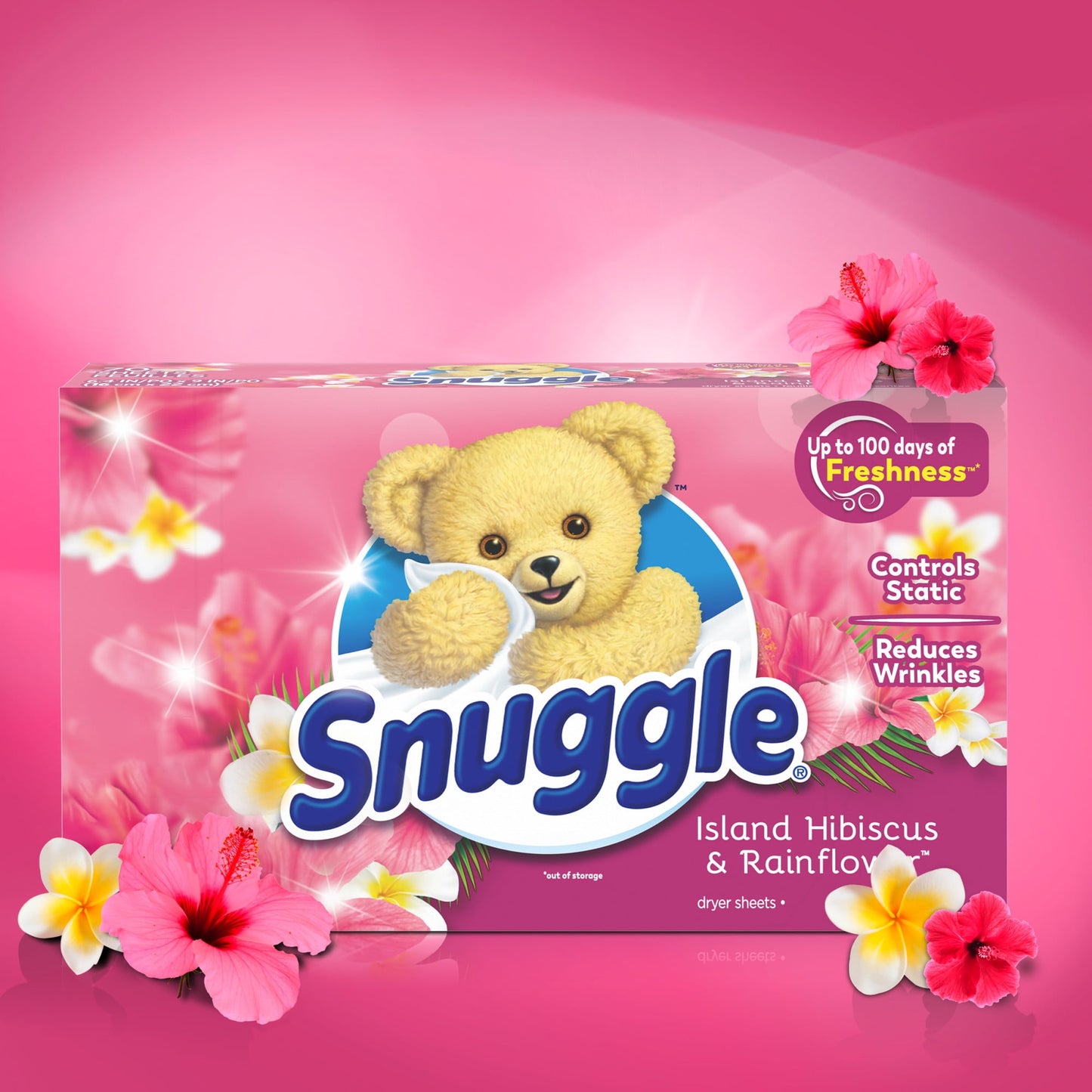 Snuggle  Fabric Softener Dryer Sheets, Island Hibiscus & Rainflower, 70 Count