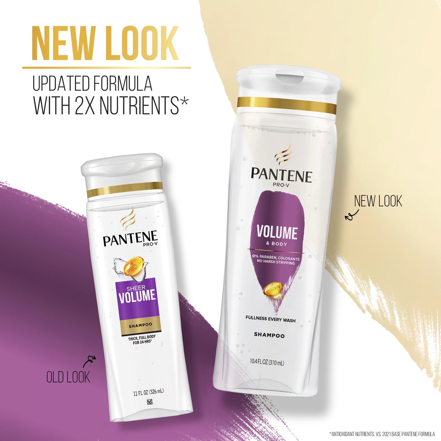 Pantene Pro-V Volume & Body Shampoo 10.4 fl oz + Conditioner 9.0 fl oz, All Hair Types