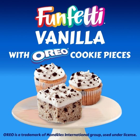 Pillsbury Funfetti Vanilla Cake Mix with OREO Cookie Pieces, 15.25 Oz Box
