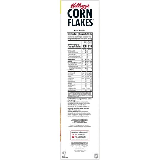 Kellogg's Corn Flakes Original Breakfast Cereal, Family Size, 18 oz Box