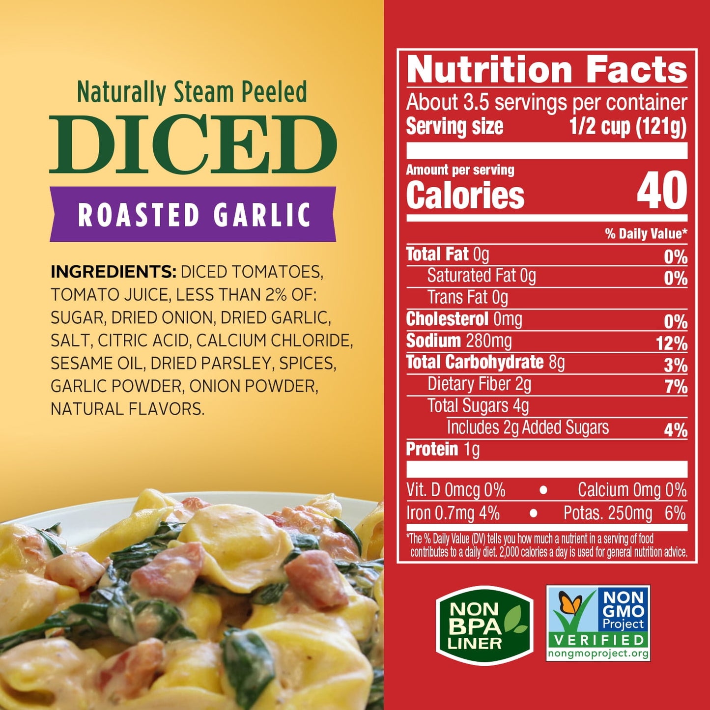 Hunt's Diced Tomatoes, Roasted Garlic, 14.5 oz Can