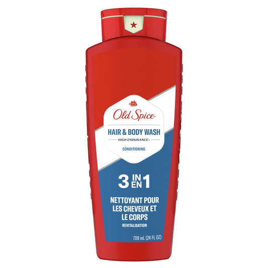 Old Spice High Endurance Men's 3-in-1 Shampoo Conditioner & Body Wash, 24 fl oz