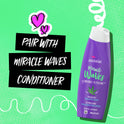 Aussie Miracle Waves Anti-Frizz Hemp Paraben-Free Shampoo, 12.1 fl oz