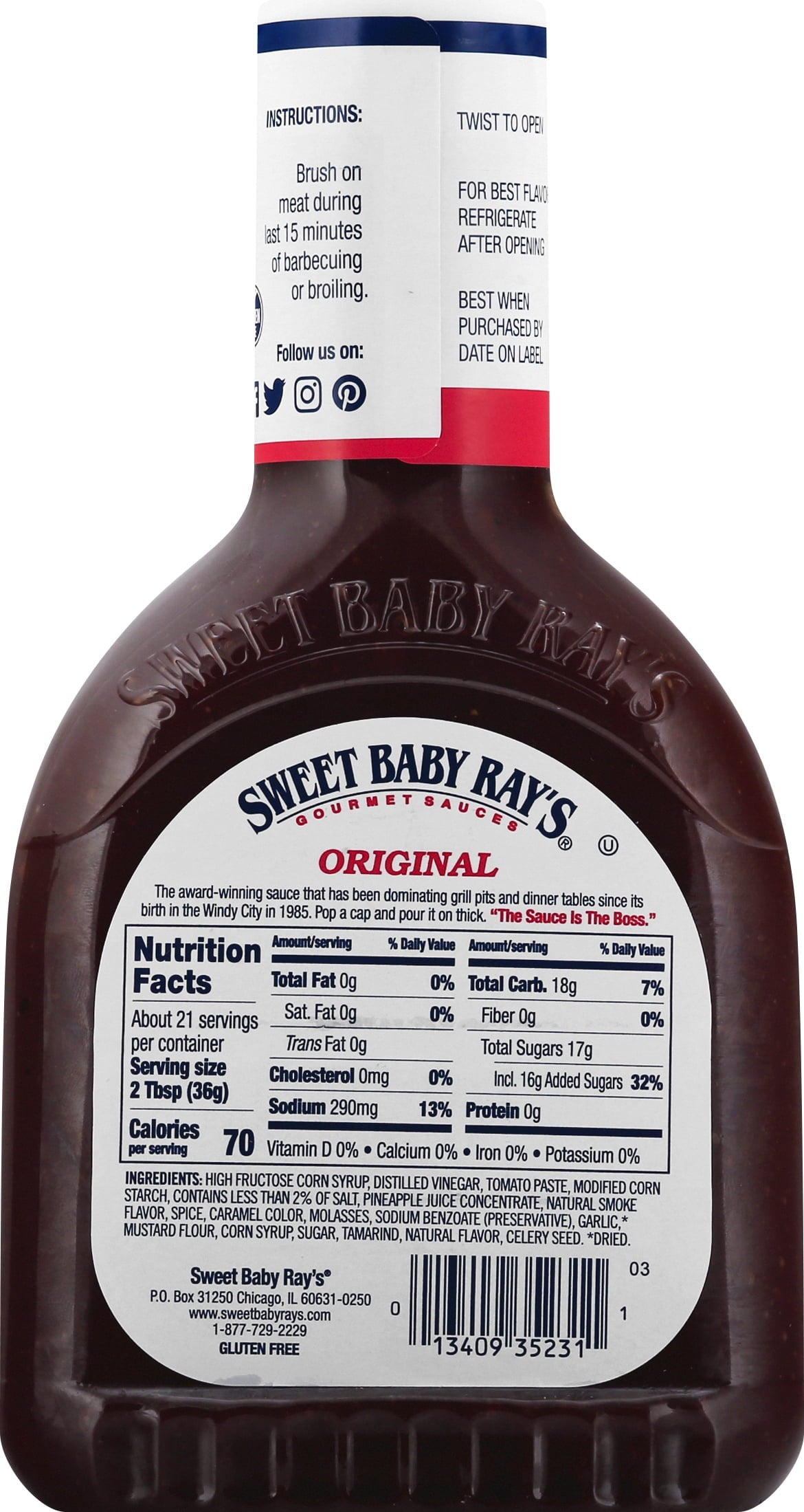 Sweet Baby Ray's Original BBQ Sauce 28 oz