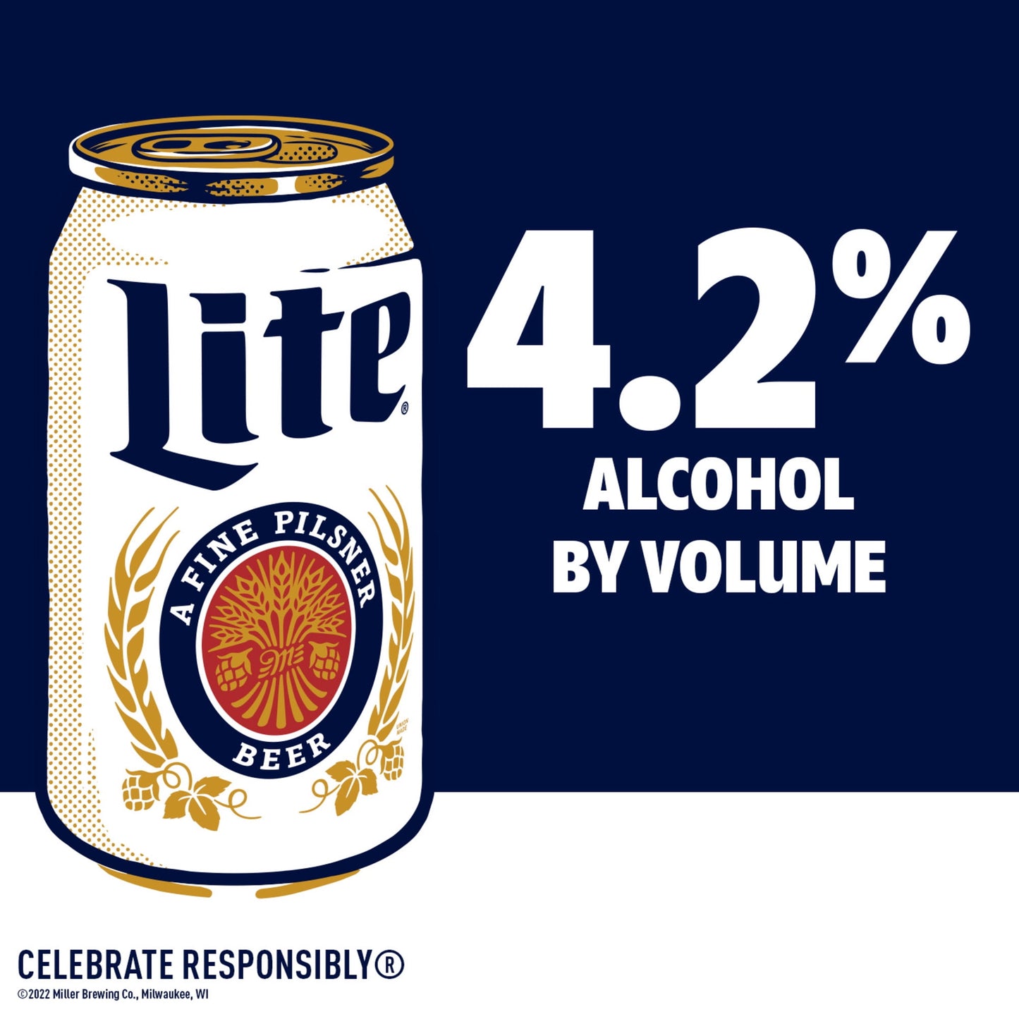 Miller Lite Lager Beer, 12 Pack, 16 fl oz Cans, 4.2% ABV