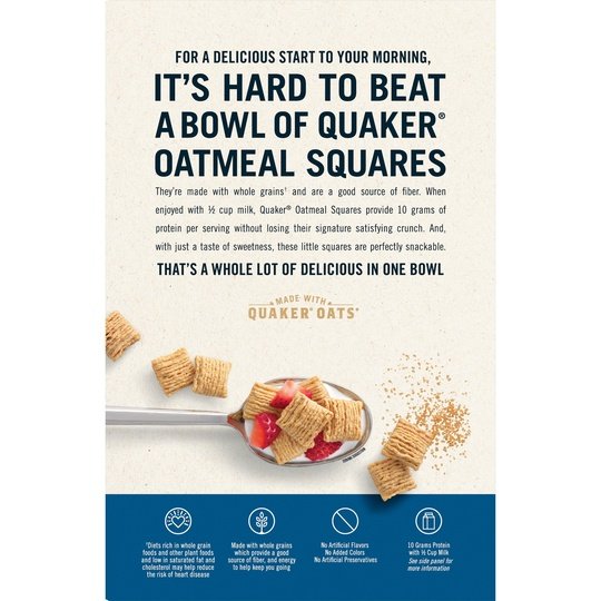 Quaker Oatmeal Squares Brown Sugar, 21 oz