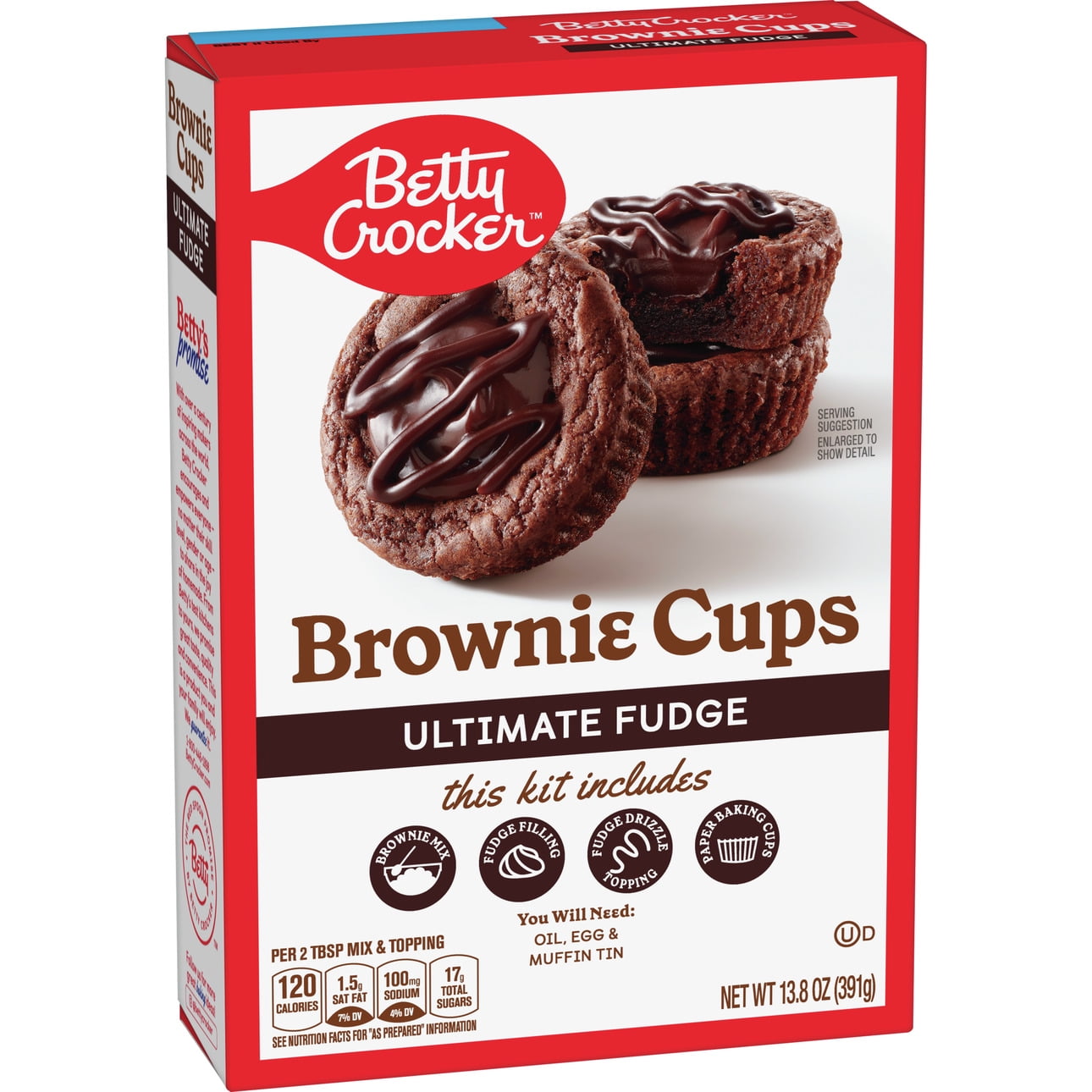 Betty Crocker Brownie Cups Mix, Ultimate Fudge, 13.8 oz