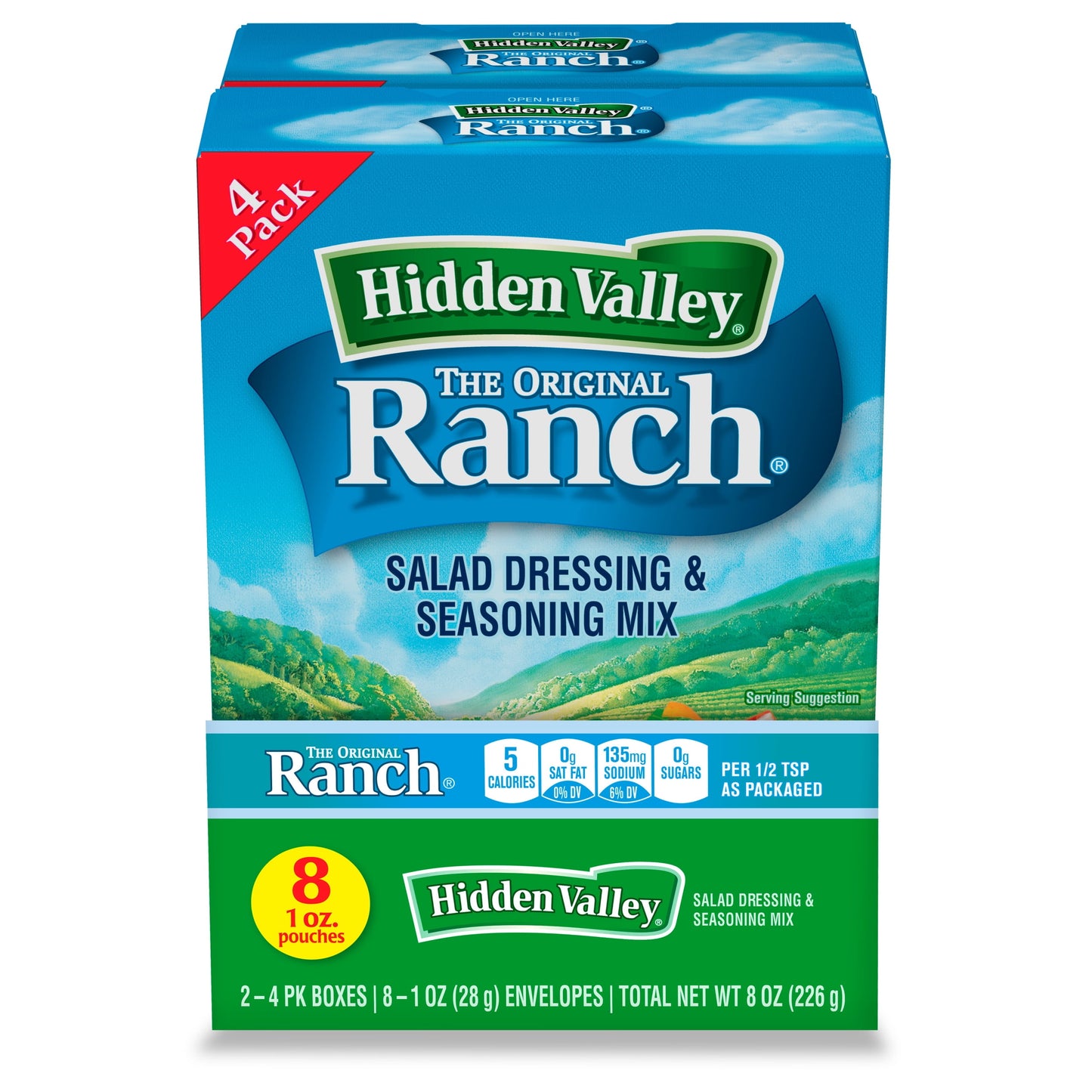 Hidden Valley Original Ranch Salad Dressing & Seasoning Mix, 1 oz, 8 Packets