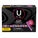 U by Kotex Click Compact Tampons, Regular, Unscented, 32 Count