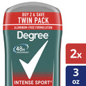 Degree Long Lasting Men's Antiperspirant Deodorant Stick Twin Pack, Intense Sport, 3 oz