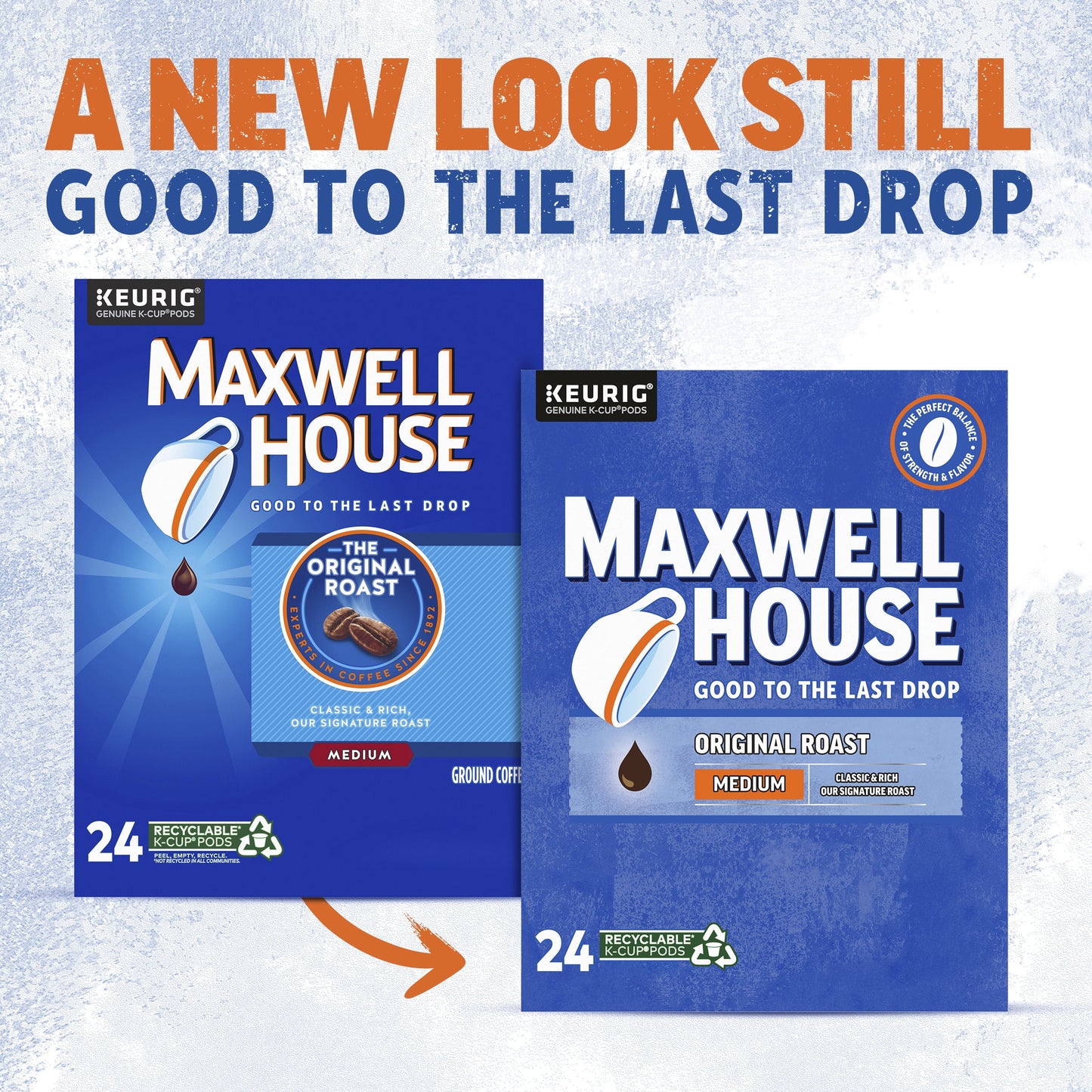 Maxwell House Original Roast Ground Coffee K-Cup Pods, Caffeinated, 24 ct - 8.3 oz Box