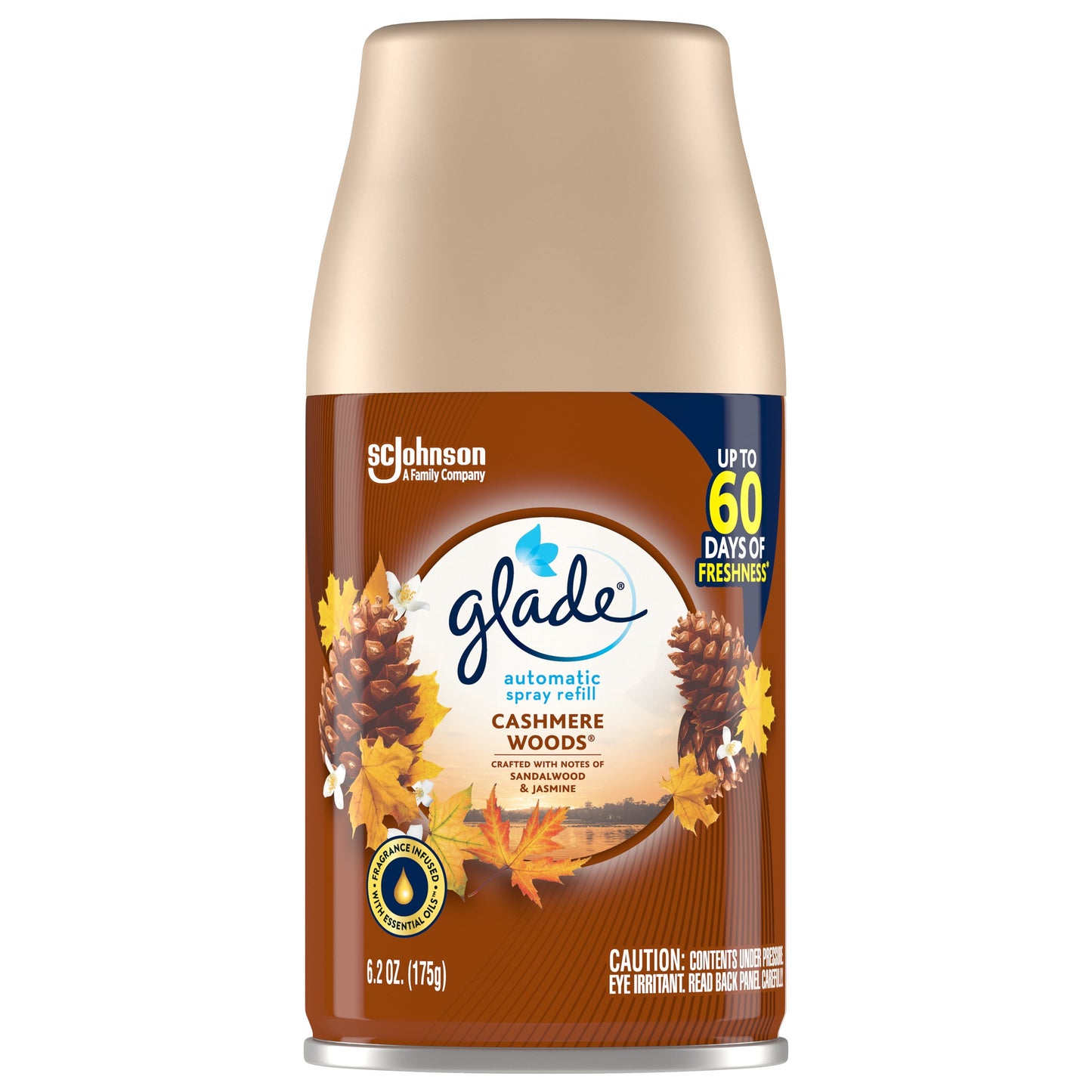 Glade Automatic Spray Refill 1 ct, Cashmere Woods, 6.2 oz. Total, Air Freshener Infused with Essential Oils