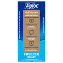 Ziploc® Brand Freezer Bags with New Stay Open Design, Quart, 75, Patented Stand-up Bottom, Easy to Fill Freezer Bag, Unloc a Free Set of Hands in the Kitchen, Microwave Safe, BPA Free