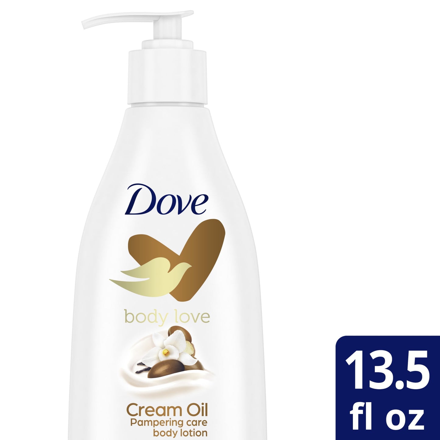 Dove Body Love Pampering Care Non Greasy Body Lotion Cream Oil for Dry Skin, 13.5 fl oz