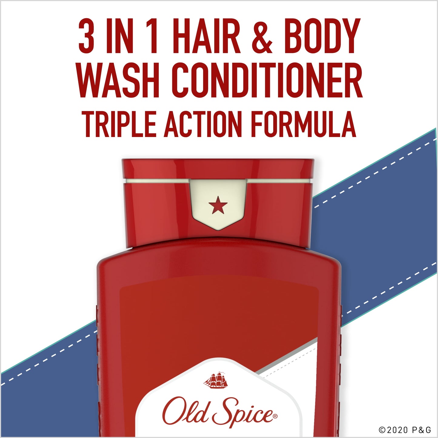 Old Spice High Endurance Men's 3-in-1 Shampoo Conditioner & Body Wash, 24 fl oz