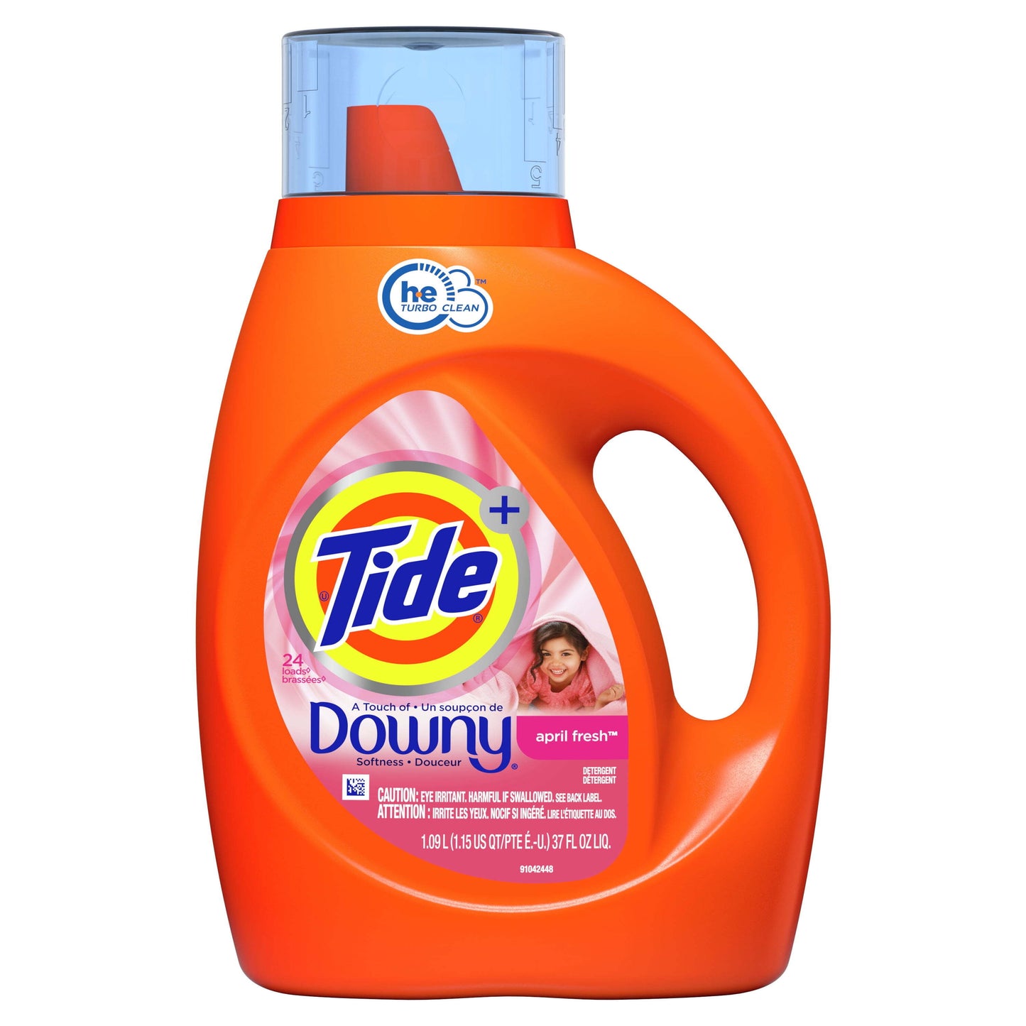 Tide Plus Downy, Liquid Laundry Detergent, April Fresh, 37 fl oz, 24 Loads