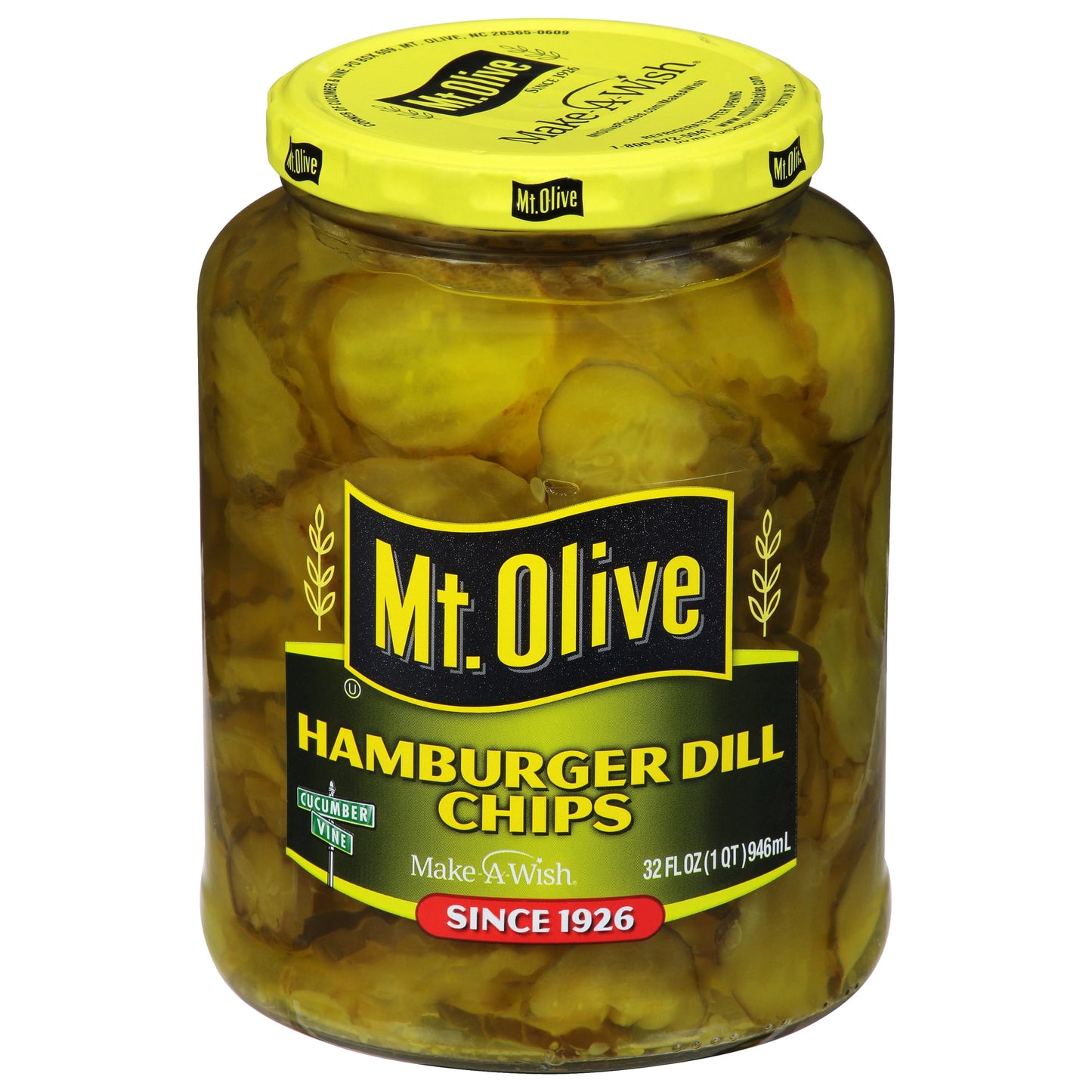 Mt. Olive Hamburger Dill Pickle Chips, 32 fl oz Jar