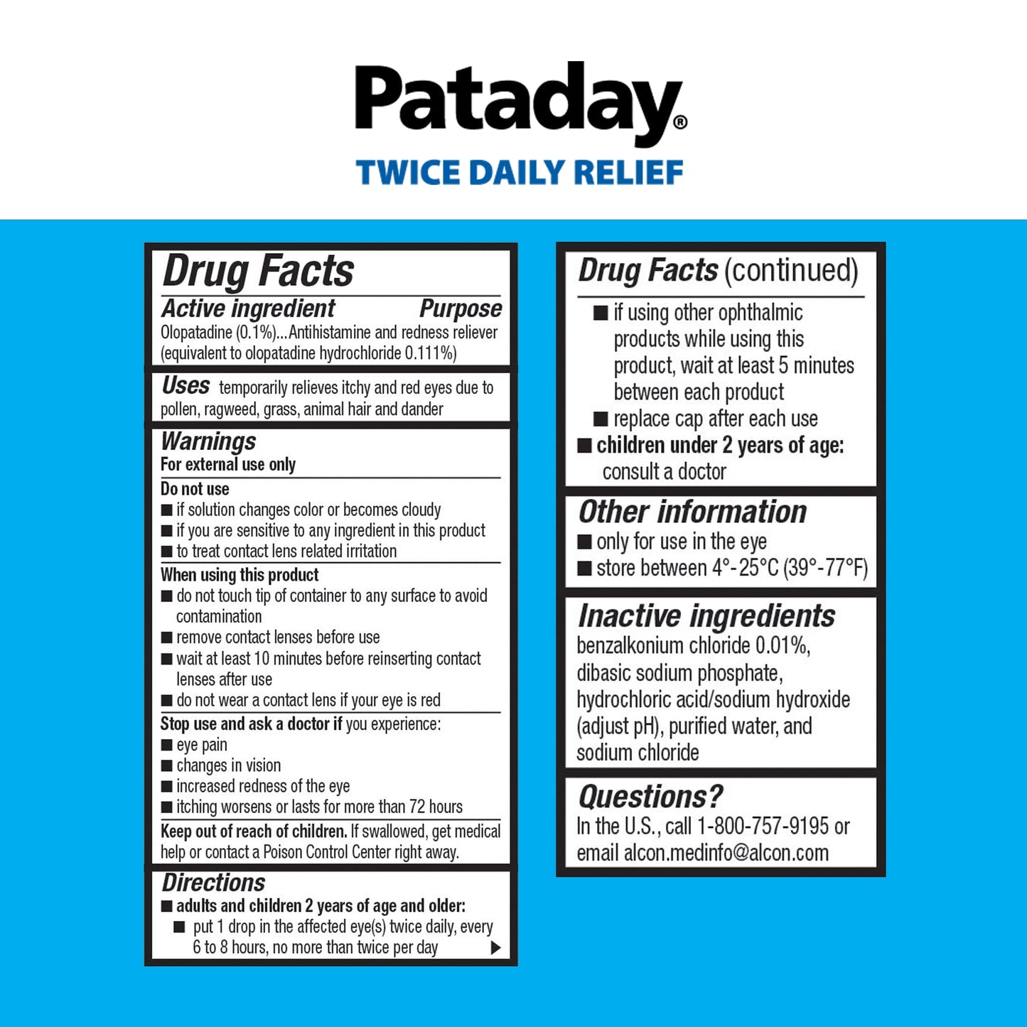 Pataday Twice Daily Eye Care Allergy Relief Eye Drops, 5 ml