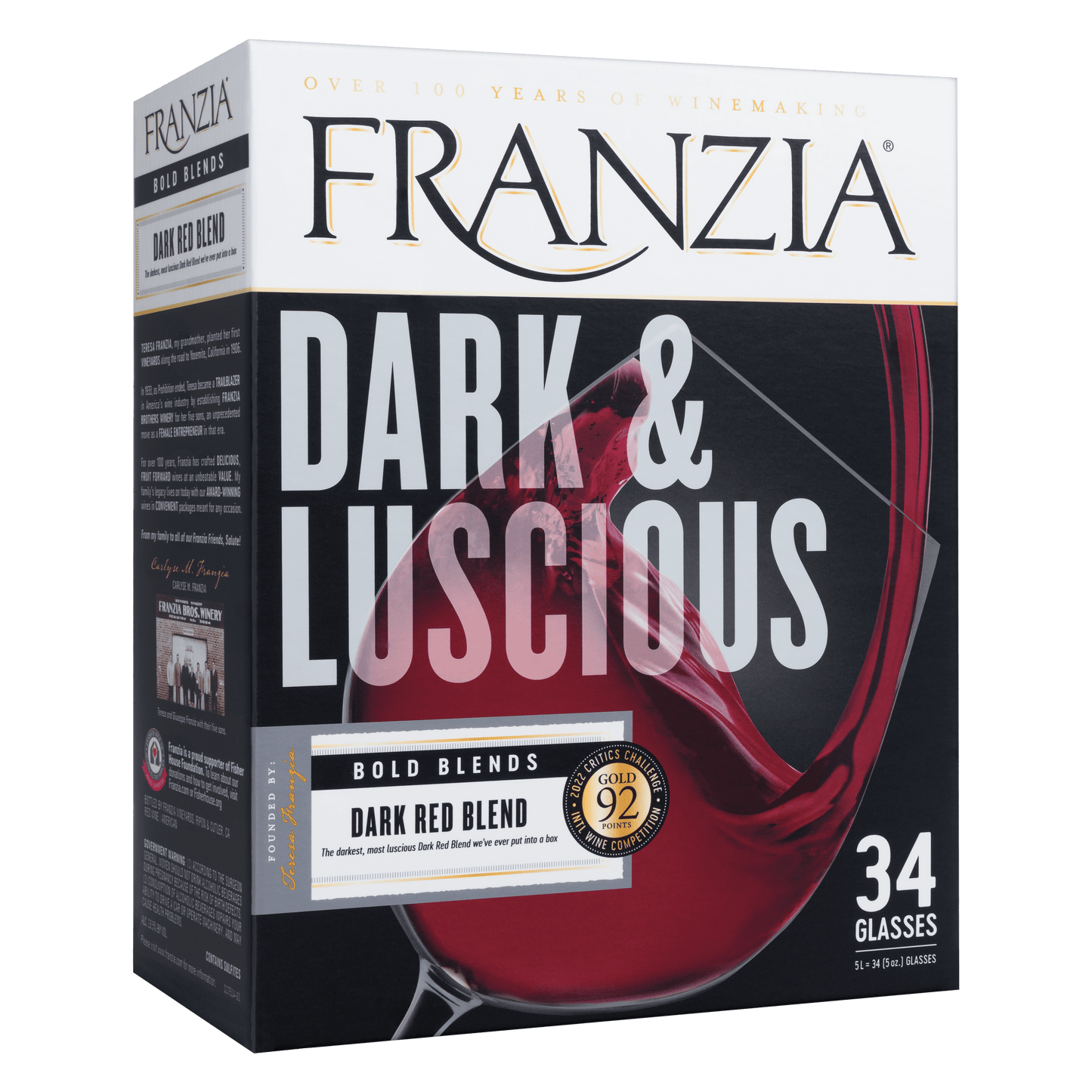 Franzia Dark Red Blend Vintner Select Red Wine, 5 L Bag In Box, ABV 13.50%