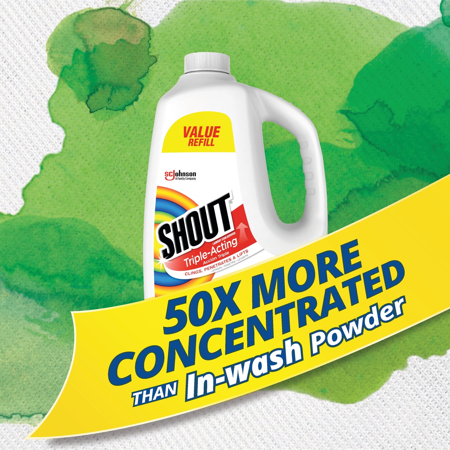 Shout Triple-Acting Refill, Laundry Stain Remover, 60 Ounce