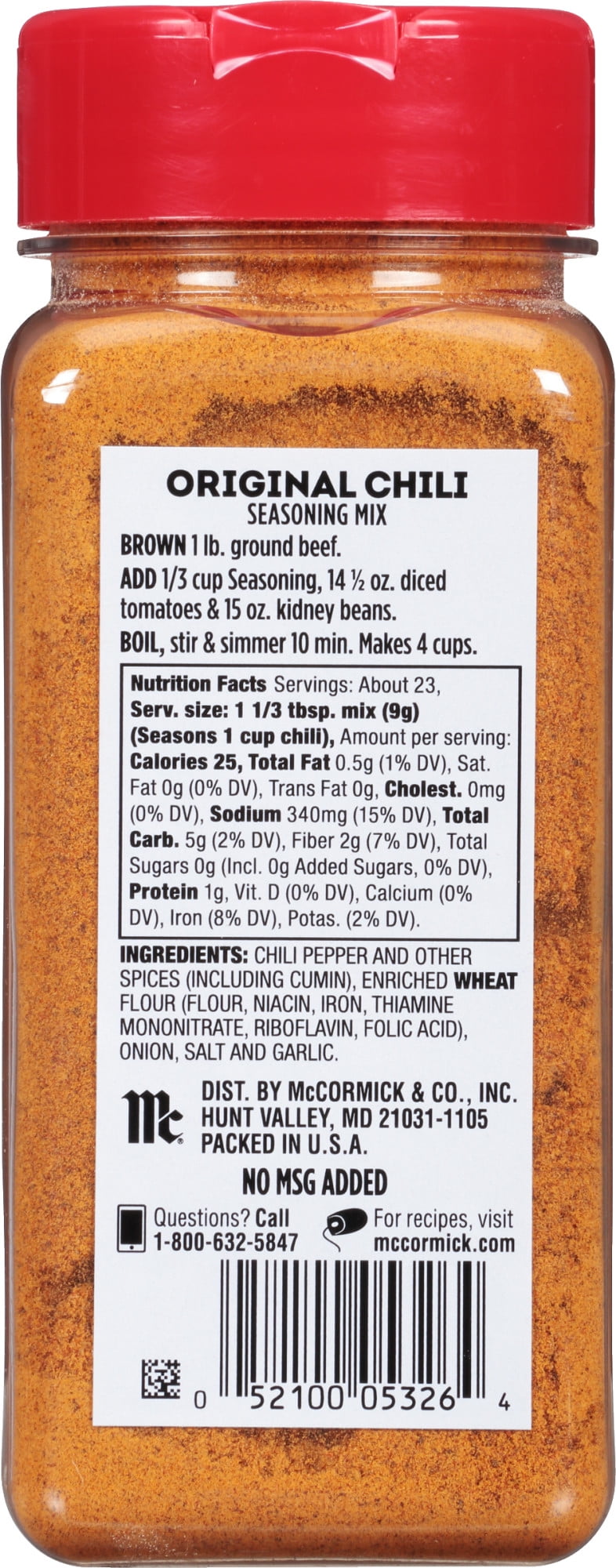 McCormick Chili Seasoning Mix, 7.3 oz Mixed Spices & Seasonings