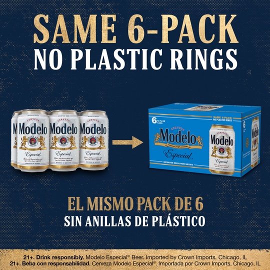 Modelo Especial Mexican Lager Import Beer, 6 Pack Beer, 12 fl oz Cans, 4.4% ABV