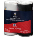 Morton Salt Iodized Salt & McCormick Black Pepper, 5.25 oz Shaker Set