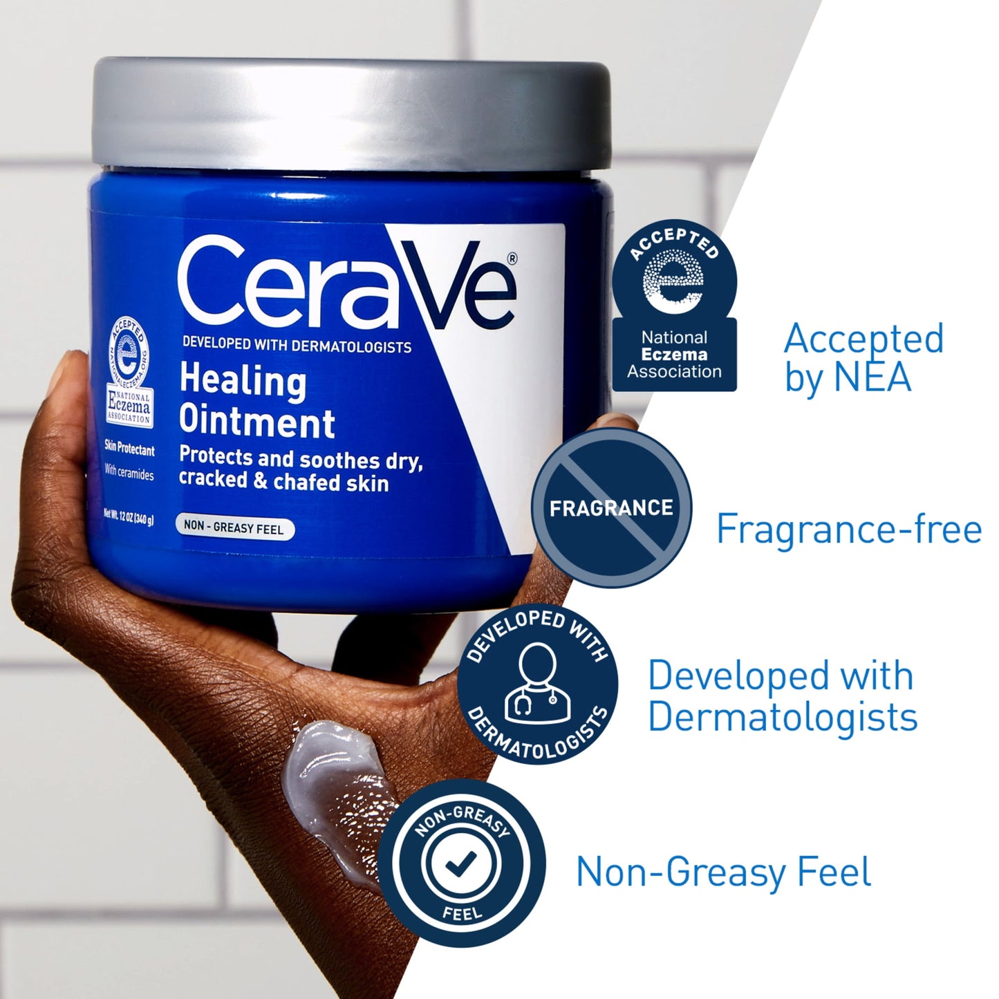 CeraVe Healing Ointment with Petrolatum for All Skin Types, 12 oz