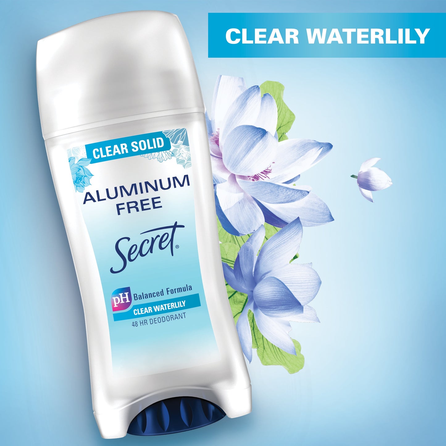 Secret Aluminum Free Deodorant for Women, Waterlily, 2.4 oz