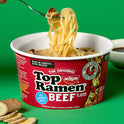 Nissin Top Ramen Beef Flavor Ramen Noodles 3.28 oz. Bowl