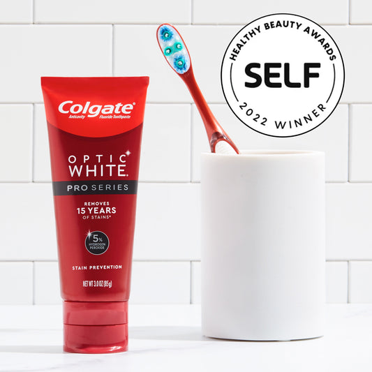 Colgate Optic White Pro Series Whitening Toothpaste, 5% Hydrogen Peroxide, Stain Prevention, 3 oz