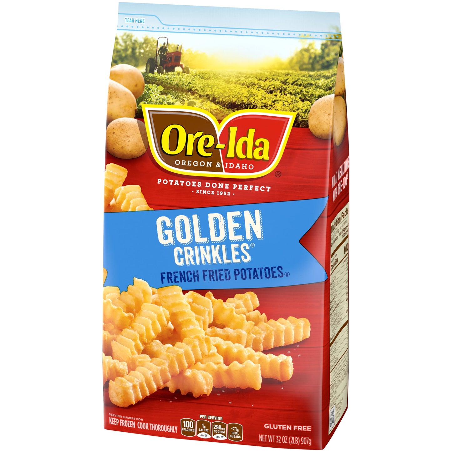 Ore-Ida Golden Crinkles, Crinkle Cut Fries, French Fried Frozen Potatoes, 32 oz Bag